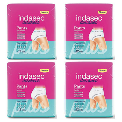 Cuecas-fraldas INDASEC PANT PLUS M (4x12 uni)