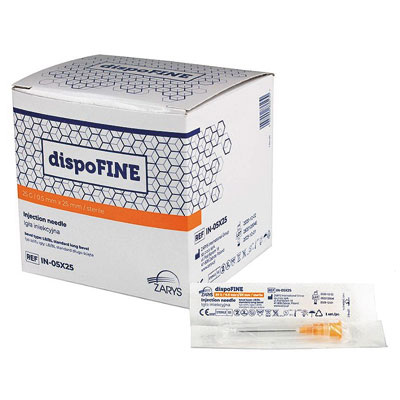 Agulhas hipodérmicas esterilizadas 25G 0,5 x 16mm (100 uni)