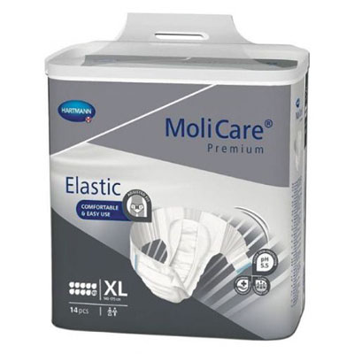 Fraldas MOLICARE PREMIUM ELASTIC 10 GOTAS XL (14 uni)