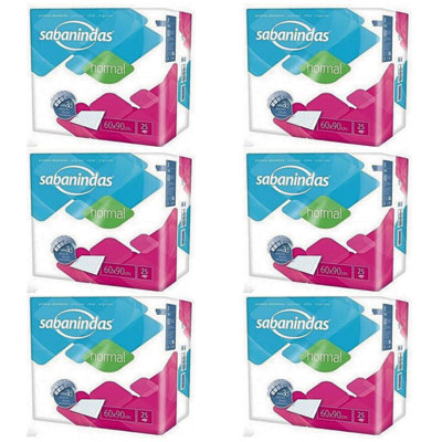 Resguardos descartáveis SABANINDAS NORMAL 60x90 (6x25 uni)