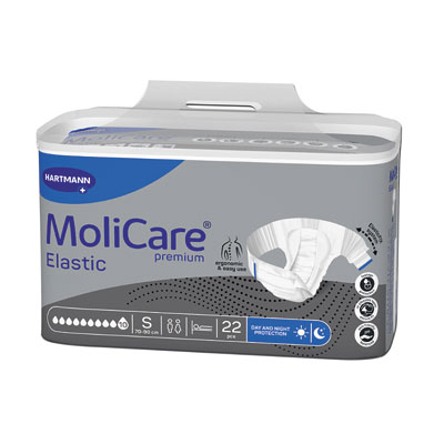 Fraldas MOLICARE PREMIUM ELASTIC 10 GOTAS S (22 uni)