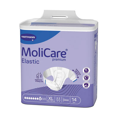 Fraldas MOLICARE PREMIUM ELASTIC 8 GOTAS XL (14 uni)